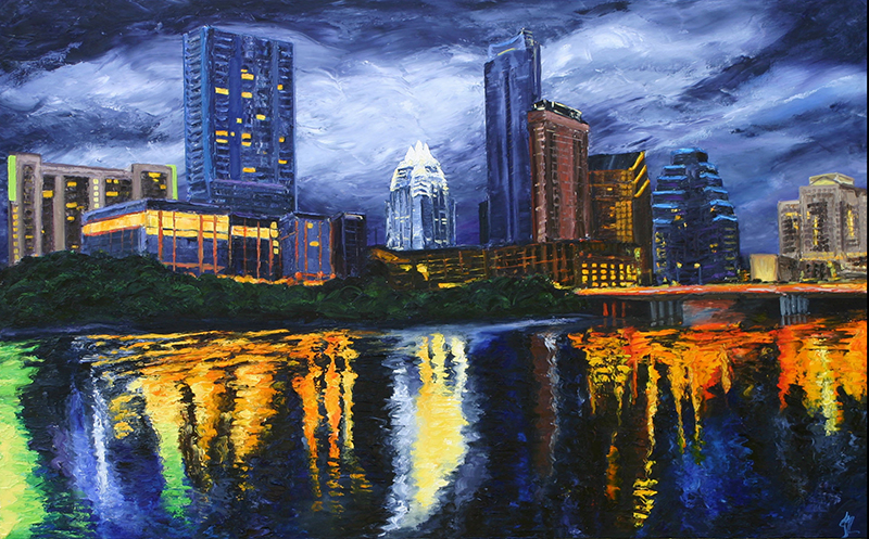 Austin Skyline by artist Jenn Niebuhr